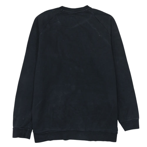 Adidas Mens Black Crew Neck Fleece Sweatshirt L Regular Fit