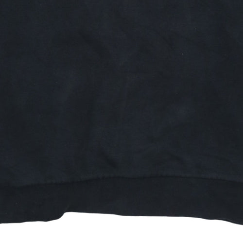 Adidas Mens Black Crew Neck Fleece Sweatshirt L Regular Fit