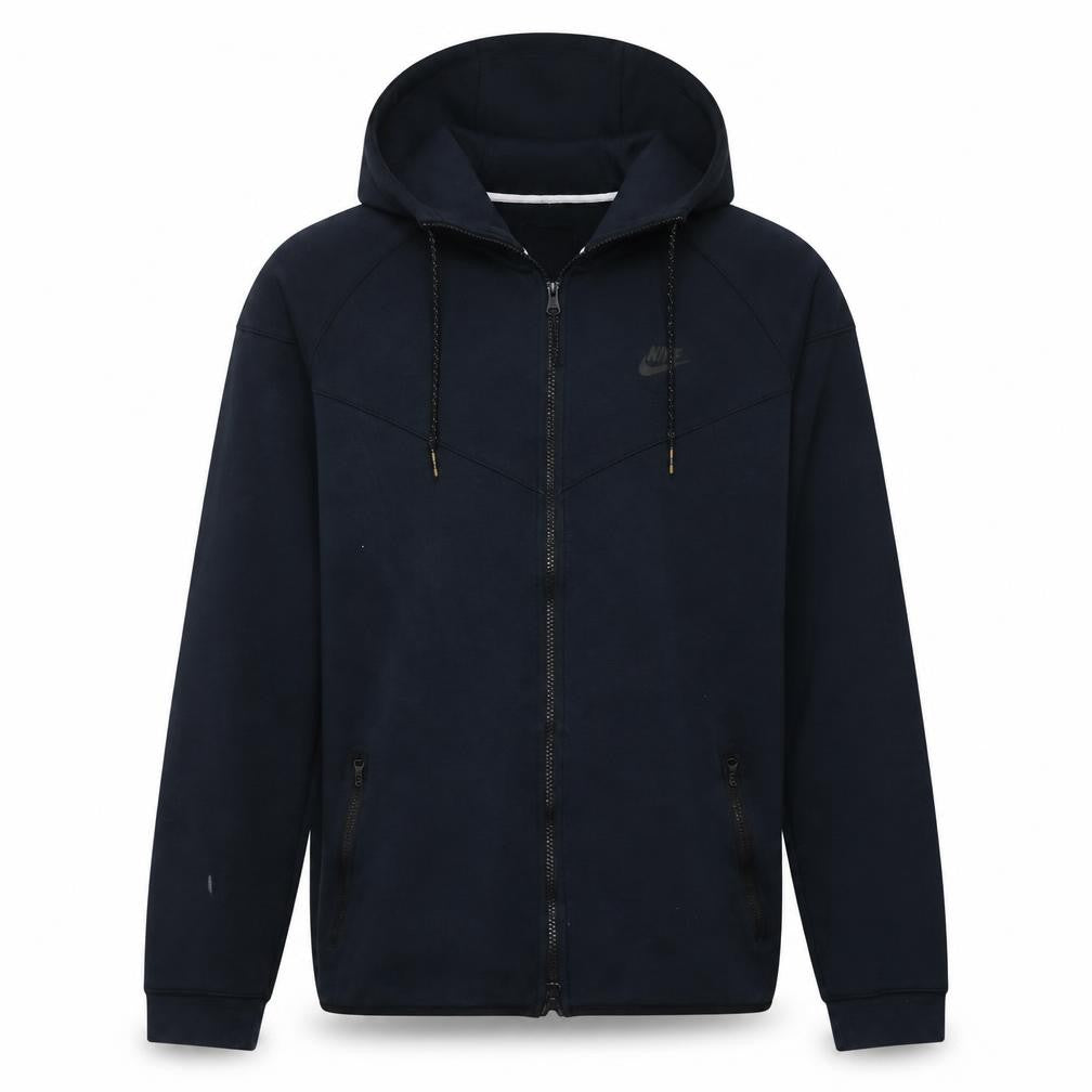Front view of Nike Men's Black XL Full Zip Hoodie Sweatshirt
