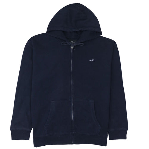 Hollister Men’s Blue Full Zip Hoodie XL Fleece Classic Style