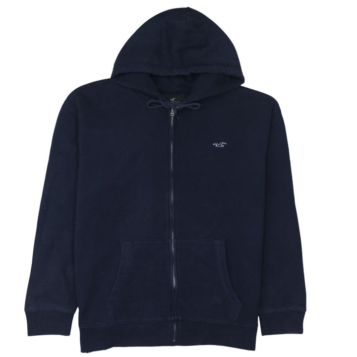 Hollister Men’s Blue Full Zip Hoodie XL Fleece Classic Style
