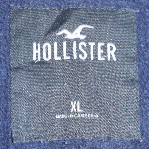 Hollister Men’s Blue Full Zip Hoodie XL Fleece Classic Style