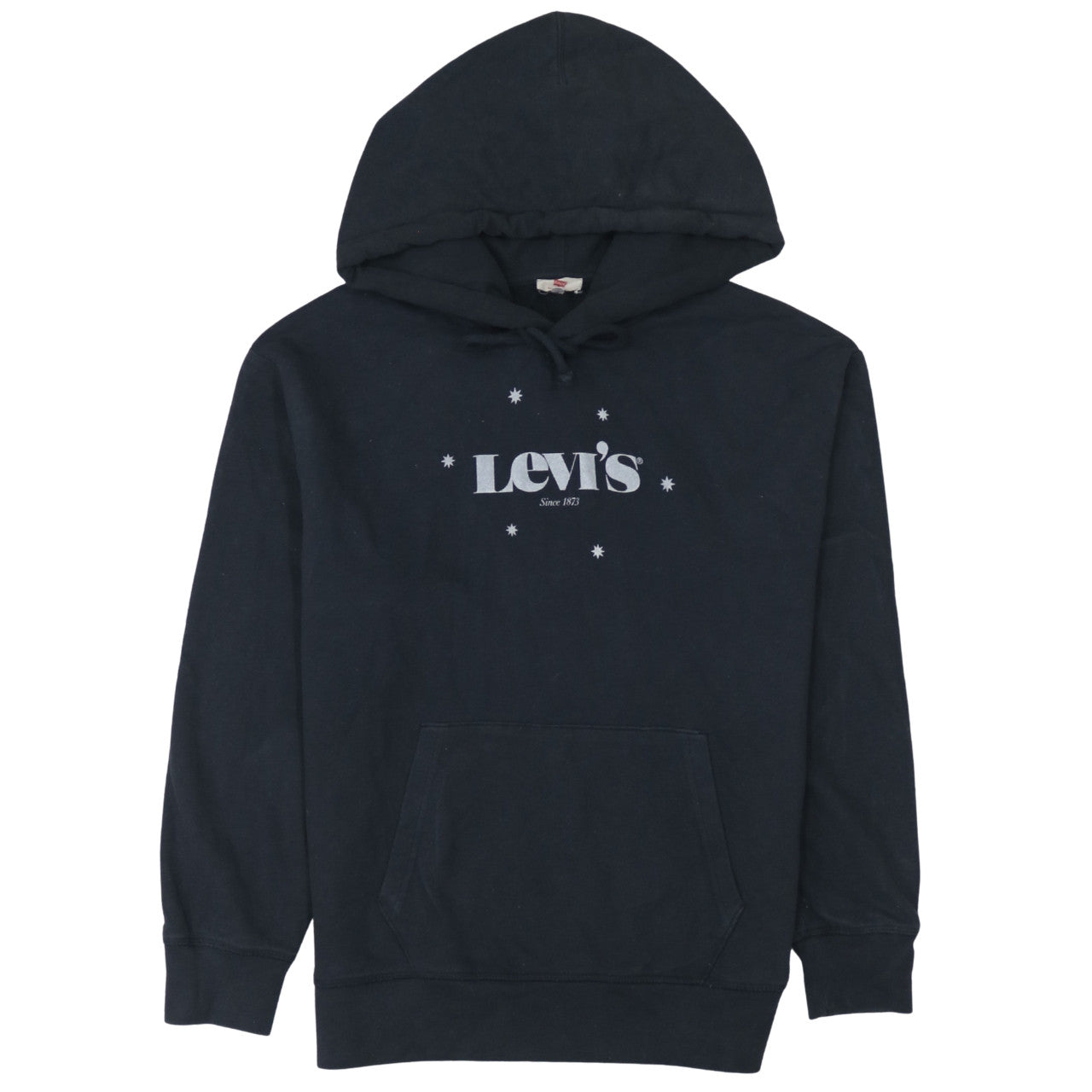 Levi's Womens Black Pullover Hoodie Medium Cotton Logo Design