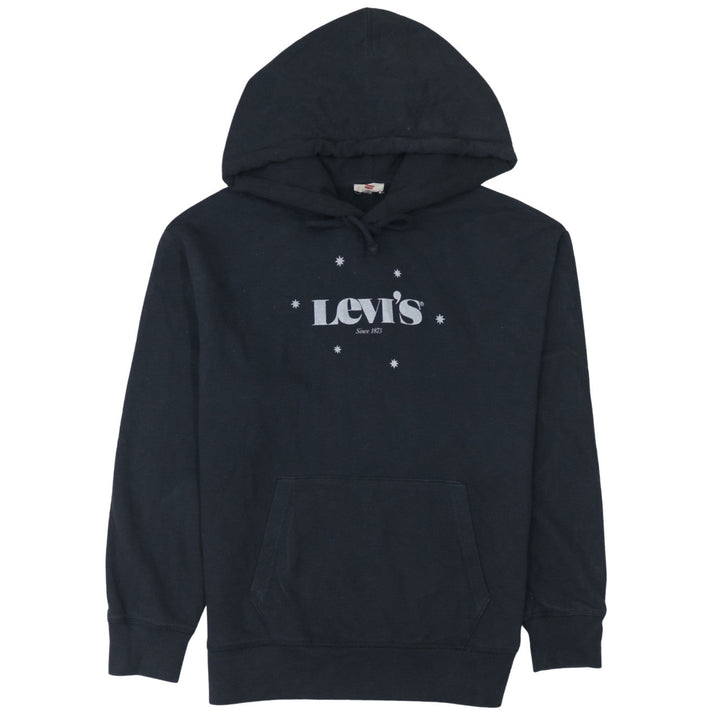 Levi's Womens Black Pullover Hoodie Medium Cotton Logo Design