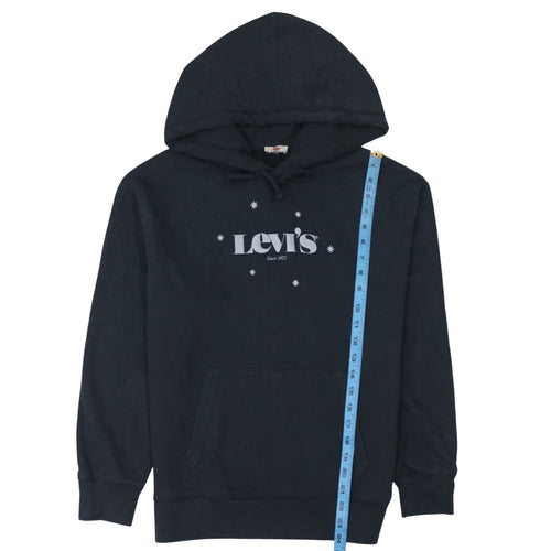 Levi's Womens Black Pullover Hoodie Medium Cotton Logo Design
