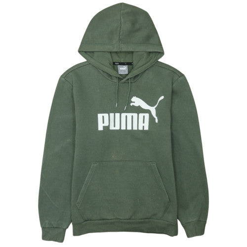 Puma Men's Green Pullover Hoodie Small Regular Fit Fleece