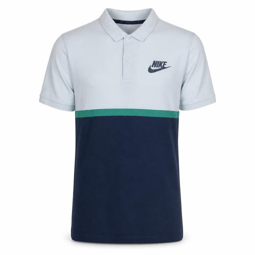 Nike Men's Blue Colourblock Short Sleeve Polo Shirt Size S