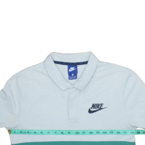 Nike Men's Blue Colourblock Short Sleeve Polo Shirt Size S