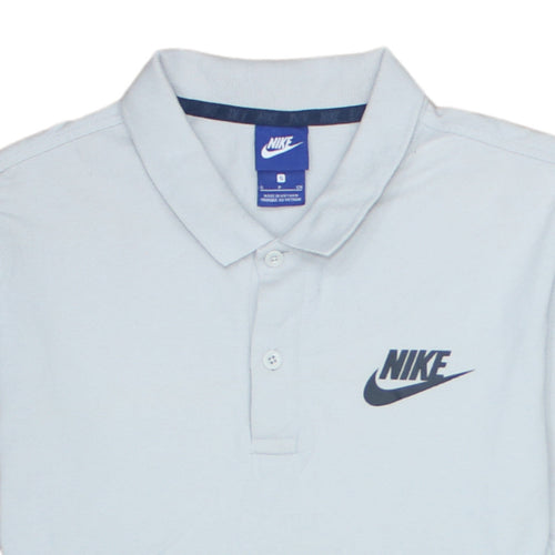 Nike Men's Blue Colourblock Short Sleeve Polo Shirt Size S
