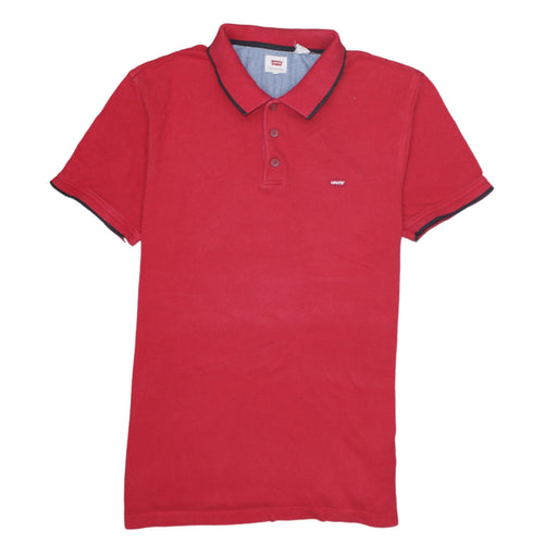 Levi's Men's Red Cotton Short Sleeve Polo Shirt Size L