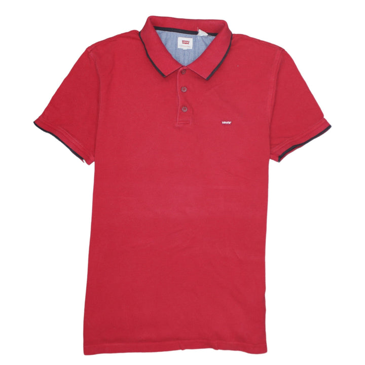 Levi's Men's Red Cotton Short Sleeve Polo Shirt Size L