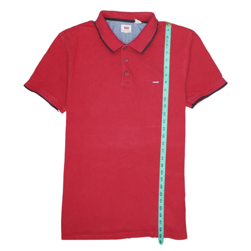 Levi's Men's Red Cotton Short Sleeve Polo Shirt Size L