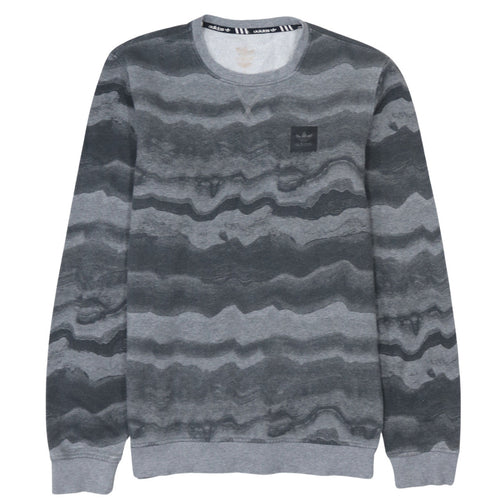 Adidas Men's Grey Camouflage Crew Neck Pullover Sweatshirt Size S