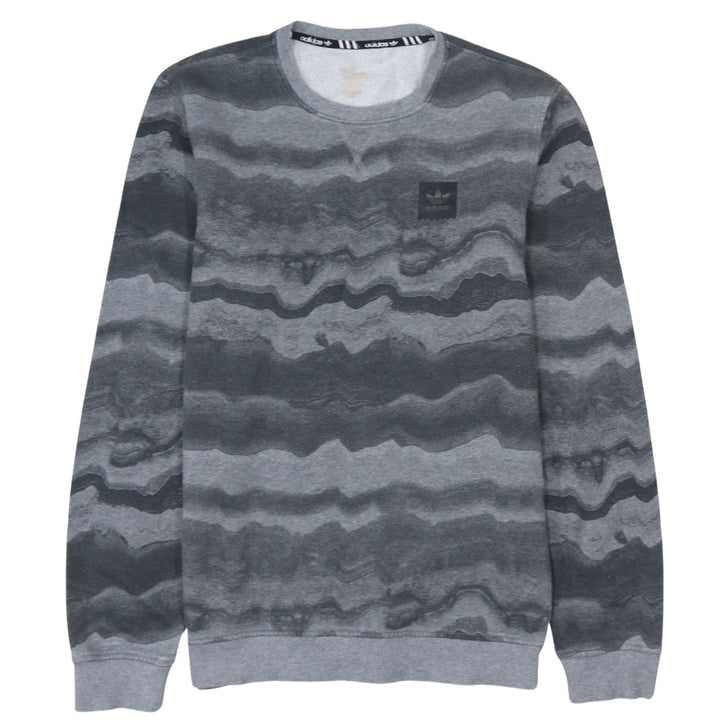 Adidas Men's Grey Camouflage Crew Neck Pullover Sweatshirt Size S