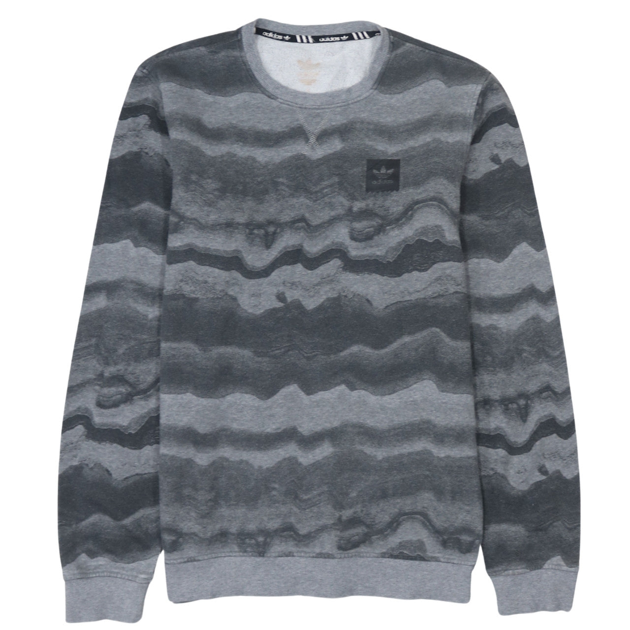 Adidas Men's Grey Camouflage Crew Neck Pullover Sweatshirt Size S