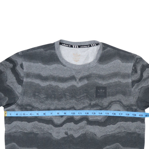 Adidas Men's Grey Camouflage Crew Neck Pullover Sweatshirt Size S