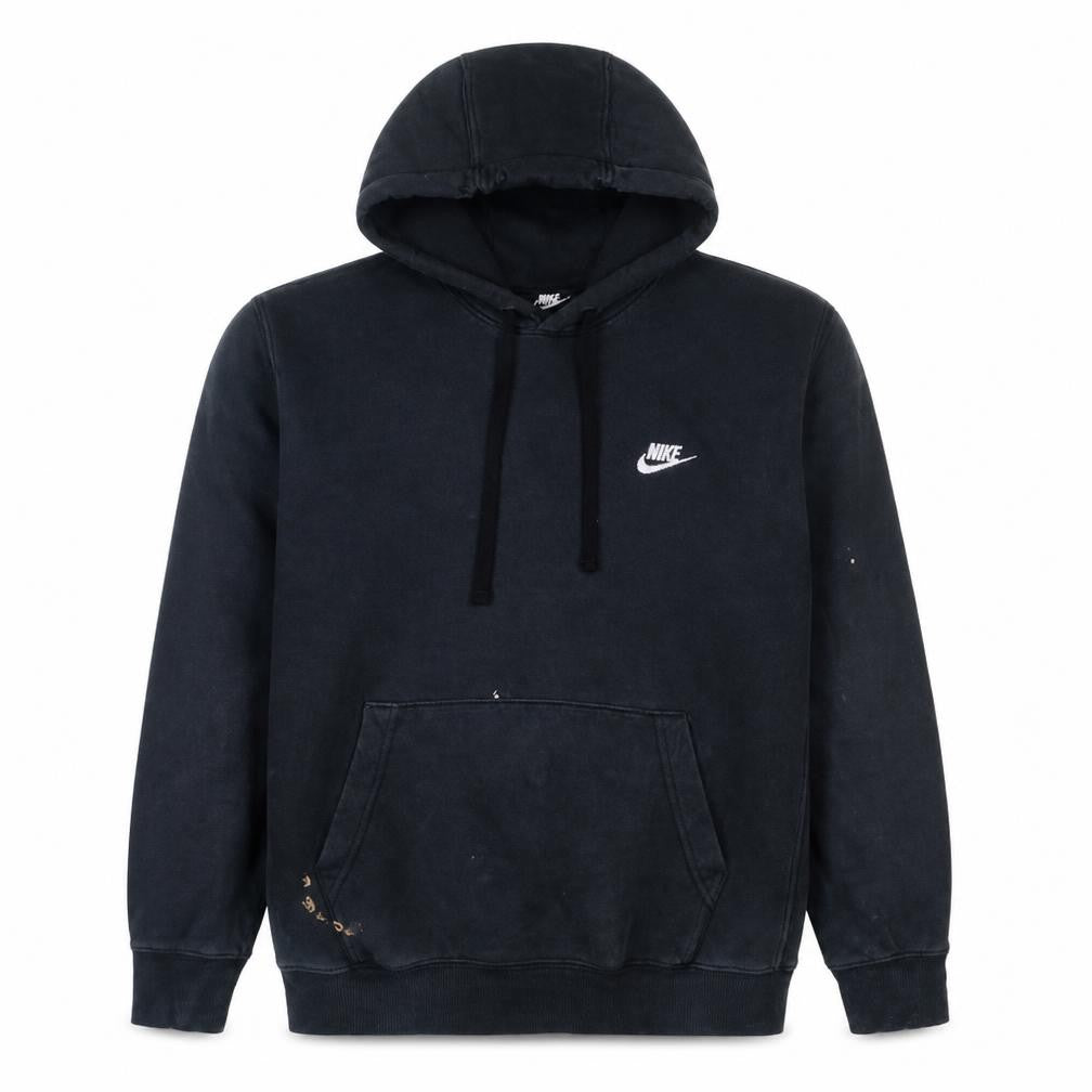 Front view of Nike Men's Black Pullover Hoodie M Regular Fit Logo Sportswear