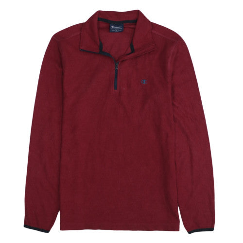 Champion Men's Red 1/4 Zip Fleece Sweatshirt Size S