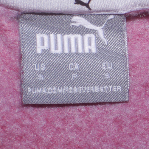 Puma Men’s Pink Logo Sweatshirt S Regular Fit Pullover Crew Neck