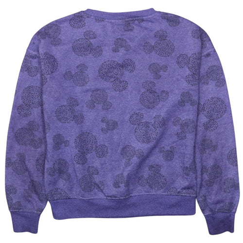 Disney Women Purple Mickey Mouse Pullover Sweatshirt XS