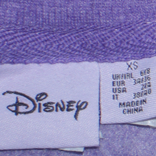 Disney Women Purple Mickey Mouse Pullover Sweatshirt XS