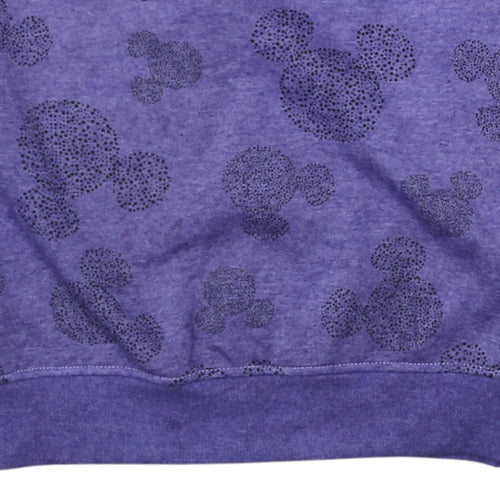 Disney Women Purple Mickey Mouse Pullover Sweatshirt XS