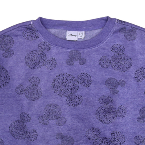 Disney Women Purple Mickey Mouse Pullover Sweatshirt XS