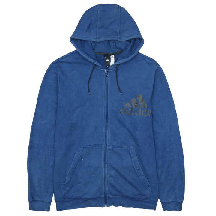 Adidas Men's Blue XL Full Zip Hoodie Sweatshirt Sportswear