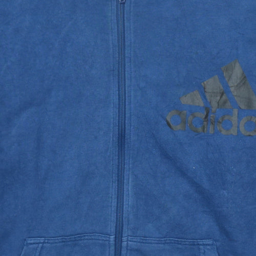 Adidas Men's Blue XL Full Zip Hoodie Sweatshirt Sportswear