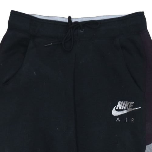Nike Air Men's Black Colourblock Joggers Size S Fleece Tapered Trousers