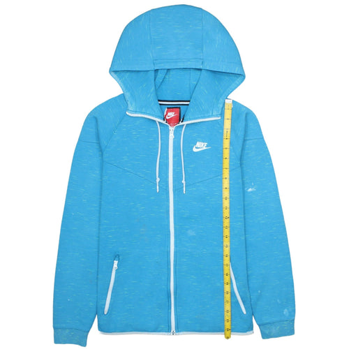 Nike Men’s Blue Full Zip Hoodie Size S Regular Fit Logo Sweatshirt