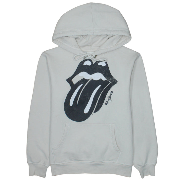 H&M Women White Rolling Stones Hoodie Size S Pullover Graphic Print