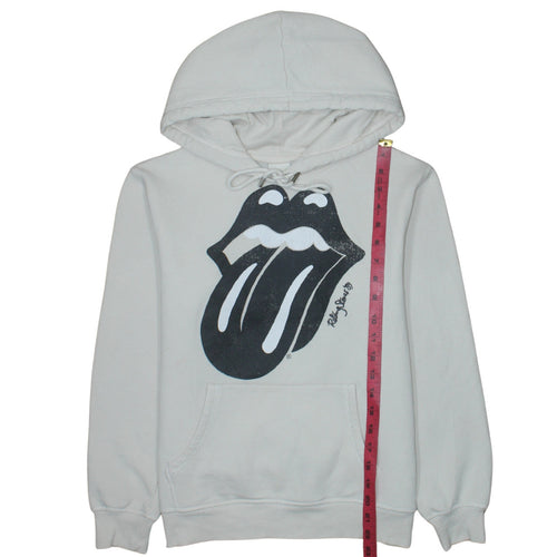 H&M Women White Rolling Stones Hoodie Size S Pullover Graphic Print