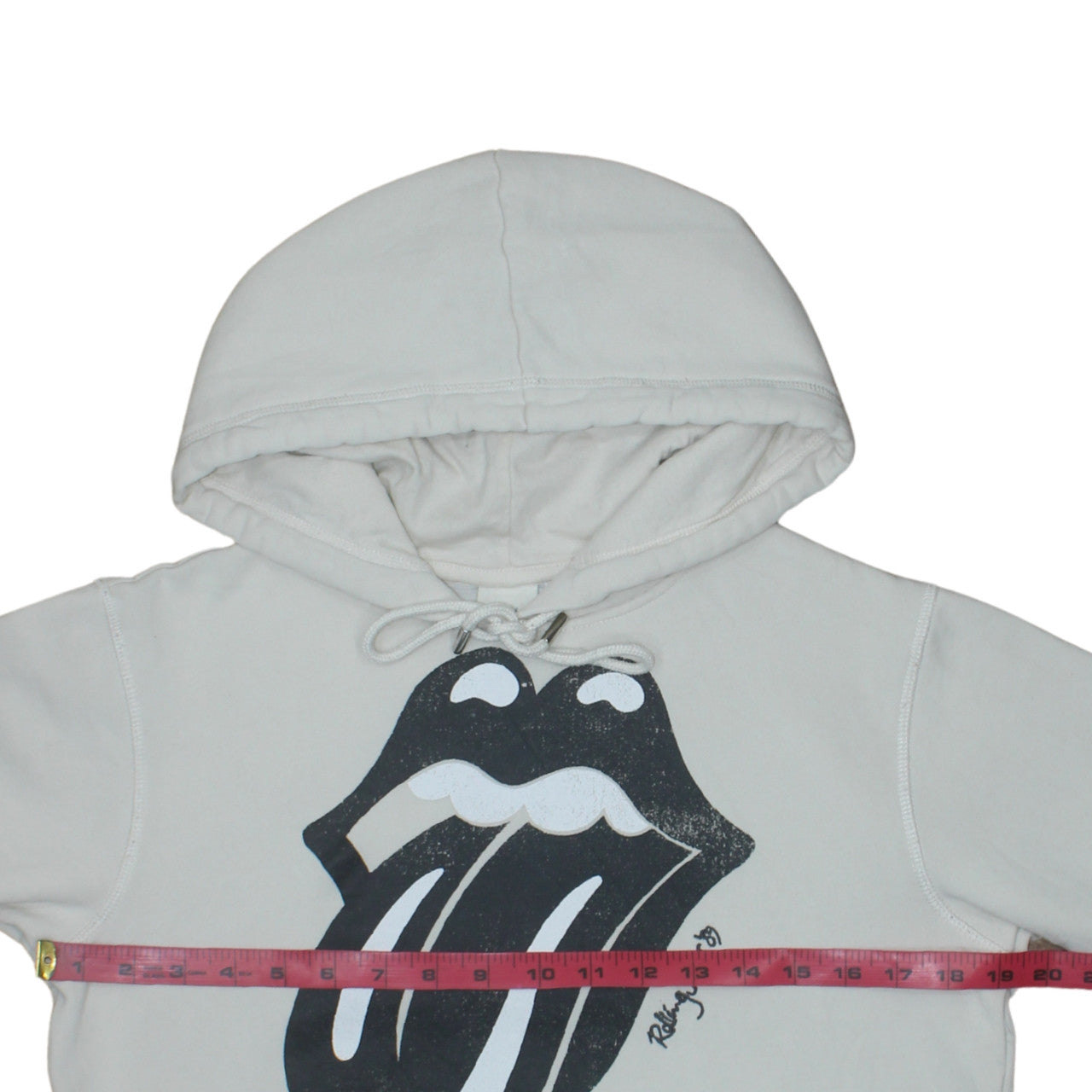 H&M Women White Rolling Stones Hoodie Size S Pullover Graphic Print