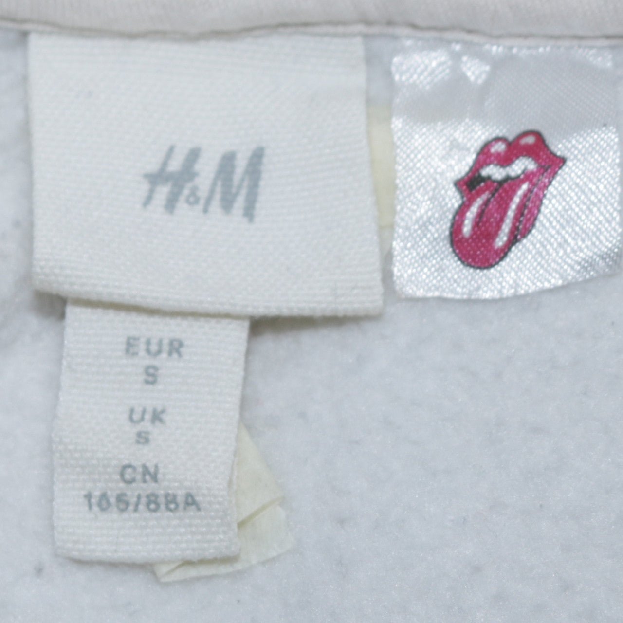 H&M Women White Rolling Stones Hoodie Size S Pullover Graphic Print