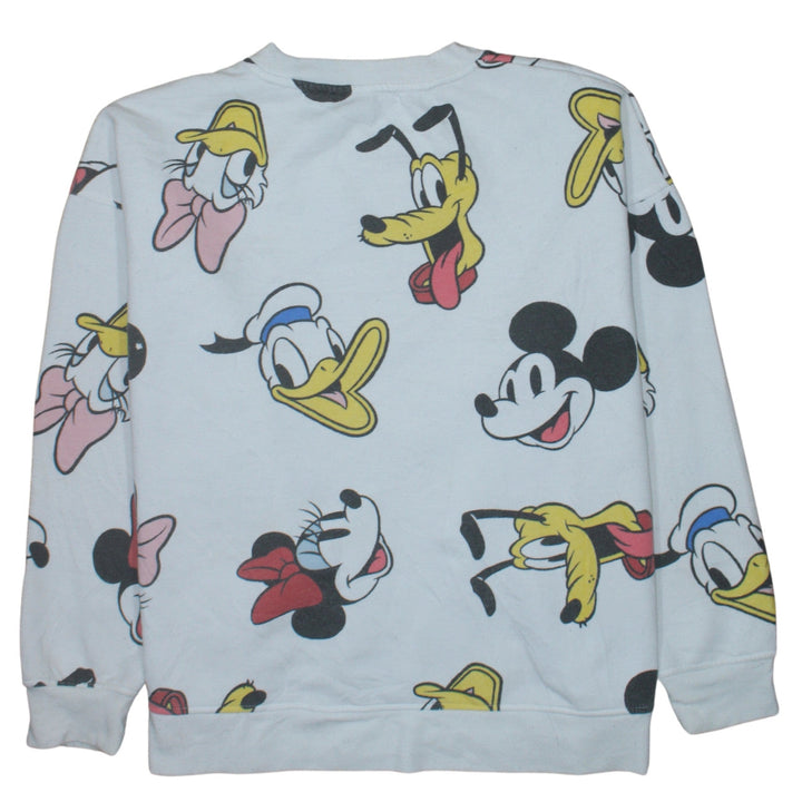 Disney Primark Women White Mickey & Friends Print Sweatshirt XL