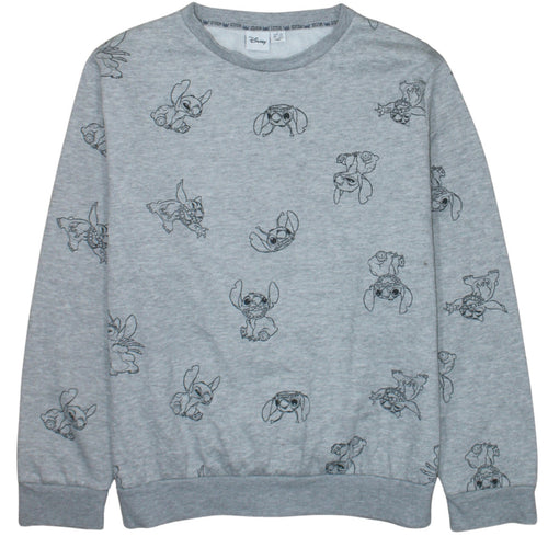 Disney Primark Women Grey Stitch Sweatshirt L Long Sleeve Pullover
