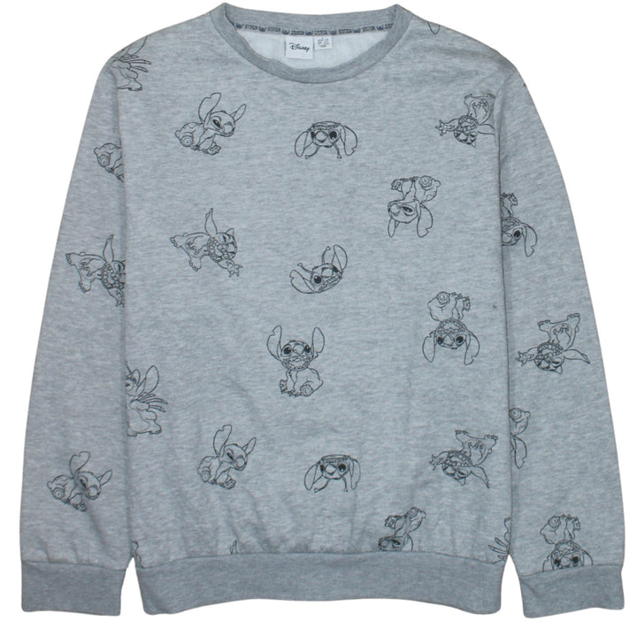 Disney Primark Women Grey Stitch Sweatshirt L Long Sleeve Pullover
