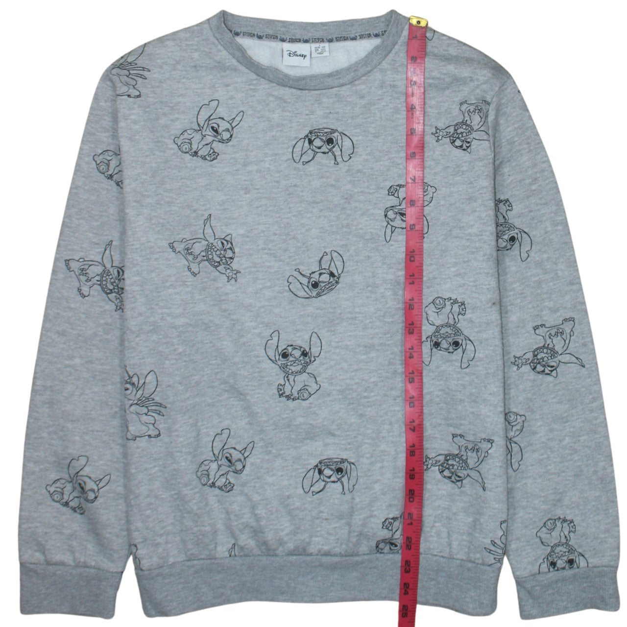 Disney Primark Women Grey Stitch Sweatshirt L Long Sleeve Pullover