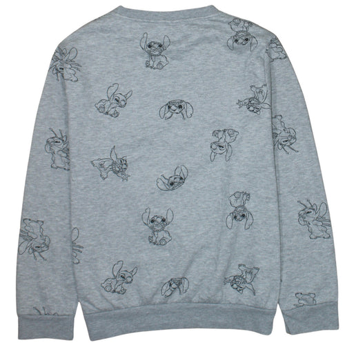 Disney Primark Women Grey Stitch Sweatshirt L Long Sleeve Pullover