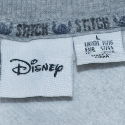 Disney Primark Women Grey Stitch Sweatshirt L Long Sleeve Pullover
