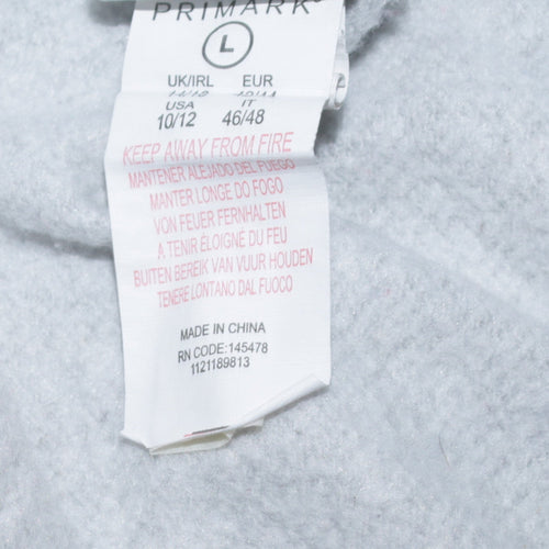Disney Primark Women Grey Stitch Sweatshirt L Long Sleeve Pullover