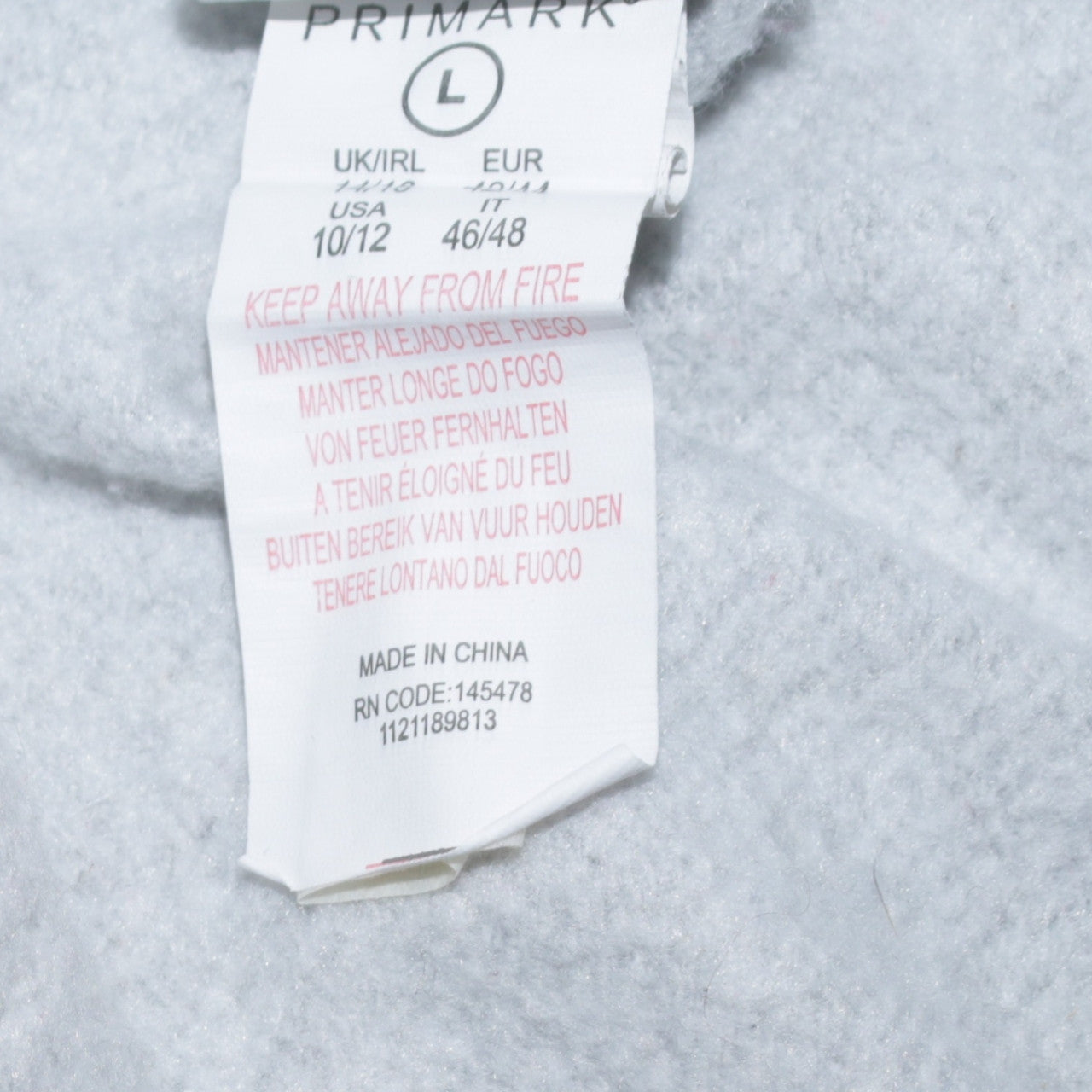 Disney Primark Women Grey Stitch Sweatshirt L Long Sleeve Pullover