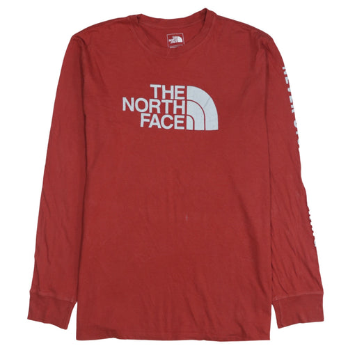 The North Face Men's Red Long Sleeve Cotton Casual Top L
