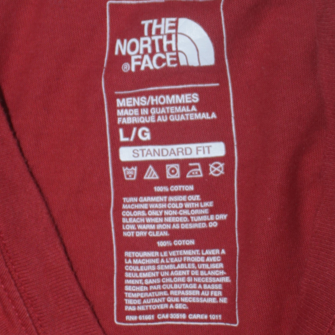 The North Face Men's Red Long Sleeve Cotton Casual Top L