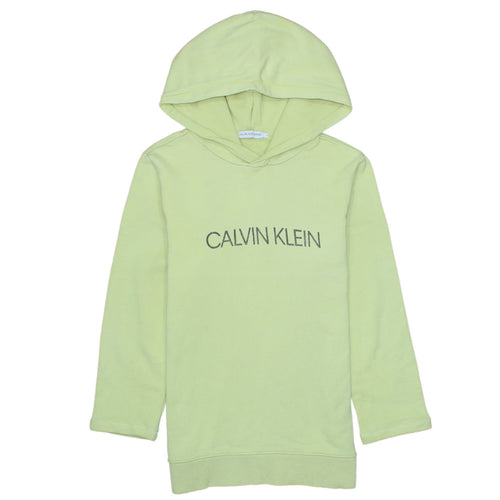 Calvin Klein Jeans Womens Light Green Hoodie Size 14 Cotton Pullover