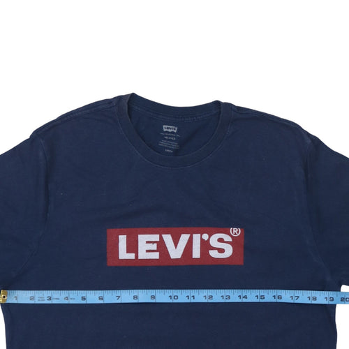 Levi's Men's Blue Relaxed Fit Logo Cotton T-Shirt Size S