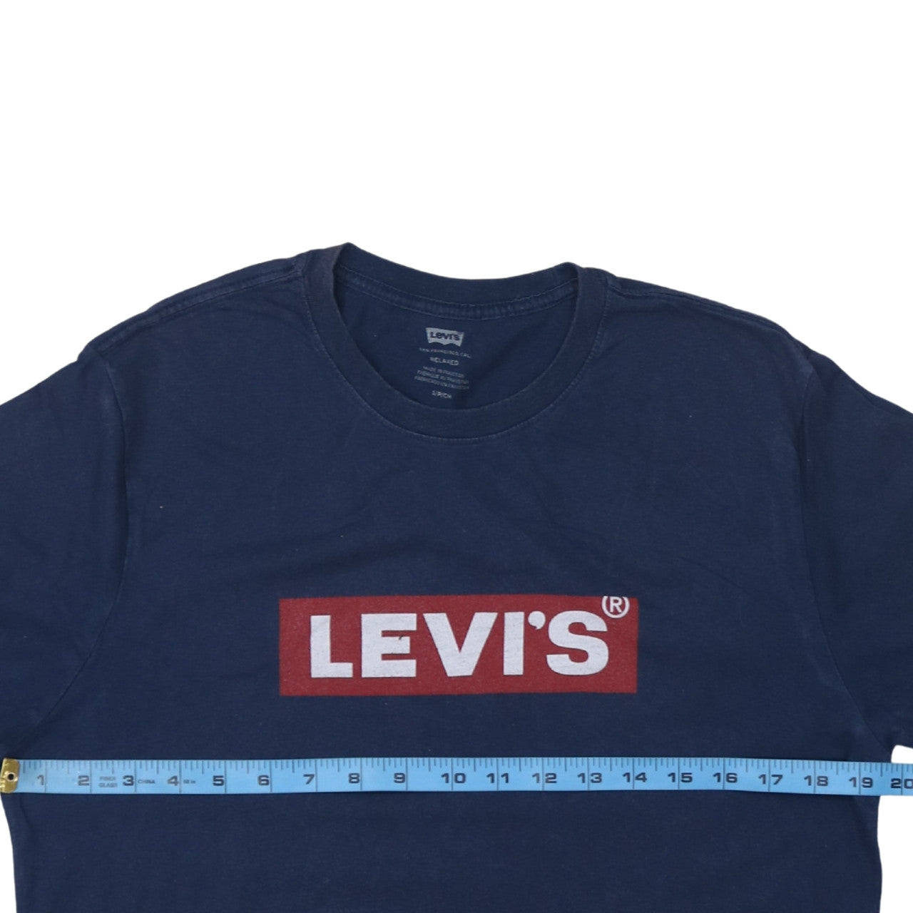 Levi's Men's Blue Relaxed Fit Logo Cotton T-Shirt Size S