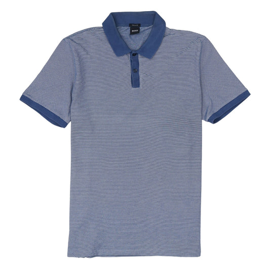 Hugo Boss Men’s Blue Striped Regular Fit Polo Shirt Size M
