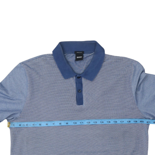 Hugo Boss Men’s Blue Striped Regular Fit Polo Shirt Size M